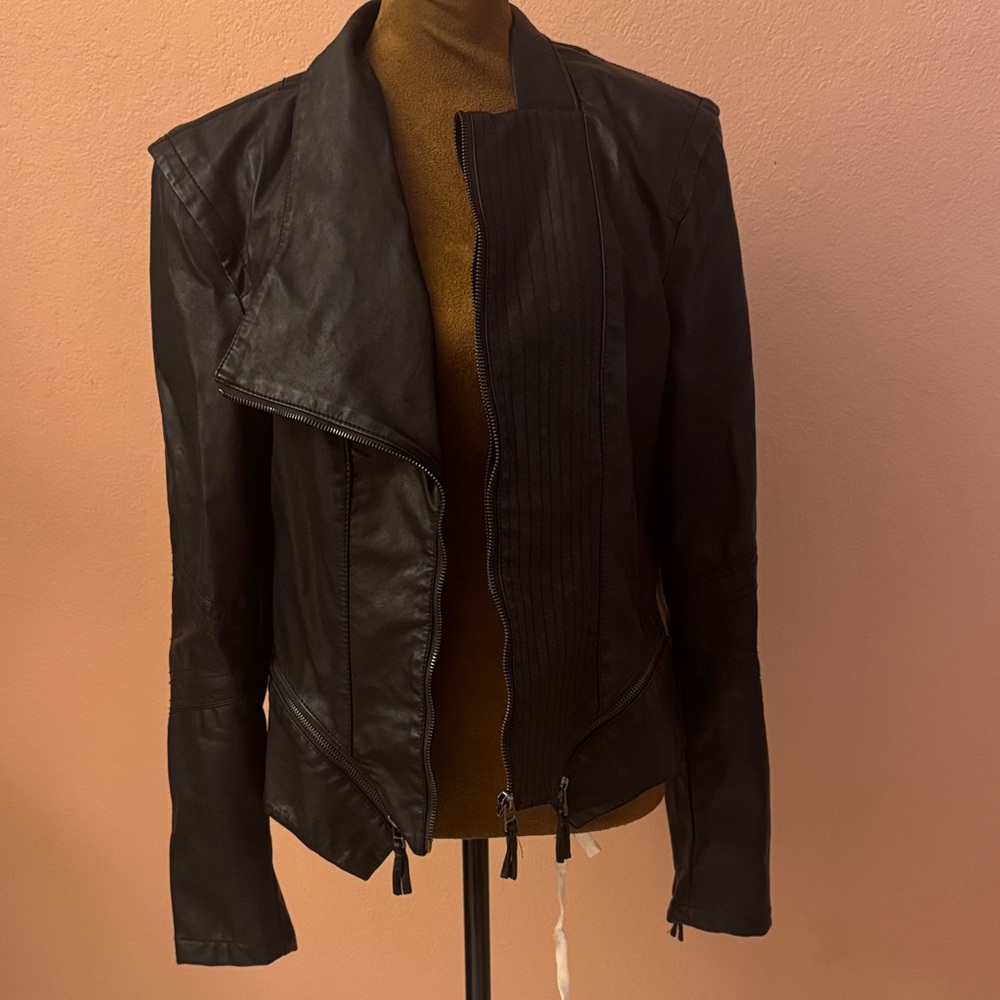 Blank NYC Black Leather Jacket for Women